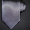 Silk Woven Necktie - Solid Repp (Charcoal)